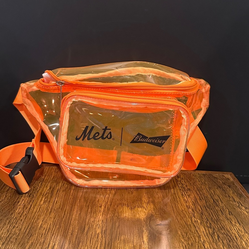 New York Mets x Budweiser Clear Fanny Pack Orange Stadium Bag Waist Pack